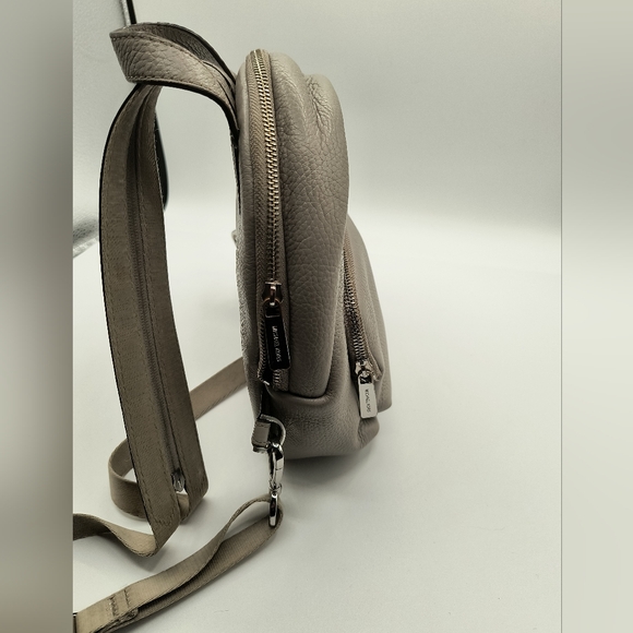 Michael Kors Erin Grey Convertible Mini Pebbled Leather Backpack - Picture 8 of 9